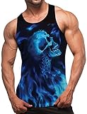uideazone 3D Druck Tank Top Sommer Herren Unterhemden Sleeveless Achselhemden Rundhals-Ausschnitt Cool Muskelshirt Sport Muskelshirt für Training Gym Fitness