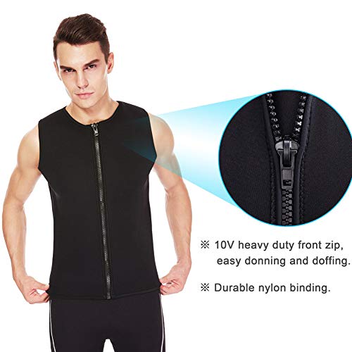 Realon Vest Wetsuits Men 3Mm Neoprene Front Zipper Top Jacket Wet Suit 2Mm Long Sleeve Shirt Keep Warm For Adult Diving Surf Swim Water Sports (3Mm Black Men Vest, Xl) #TOP4