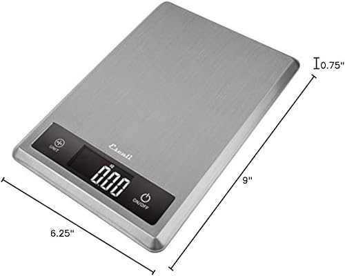 Miniatura 8 de Escali T115S Cocina ultrafina, oficina, báscula de hierbas, funcionalidad de tara, pantalla digital LCD, capacidad de 11 libras, plata