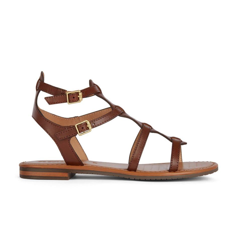 Geox Women's D Sozy S B Flat Sandal, Brown, 7 UK