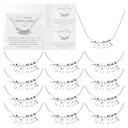 Cheerleader Necklace Gifts Bulk Cheerleading Stuff Include Cheer Necklace & Card Bag Adjustable Cheerleading Necklaces Gift for Cheer Team Cheerleader Stuff Party Supply
