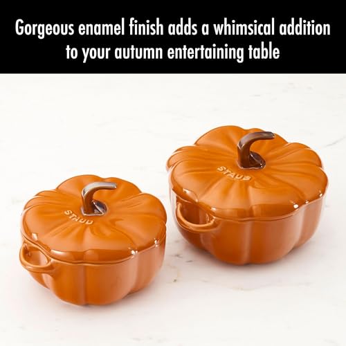 Image of Staub Ceramic 16-oz Petite Pumpkin Cocotte - Burnt Orange
