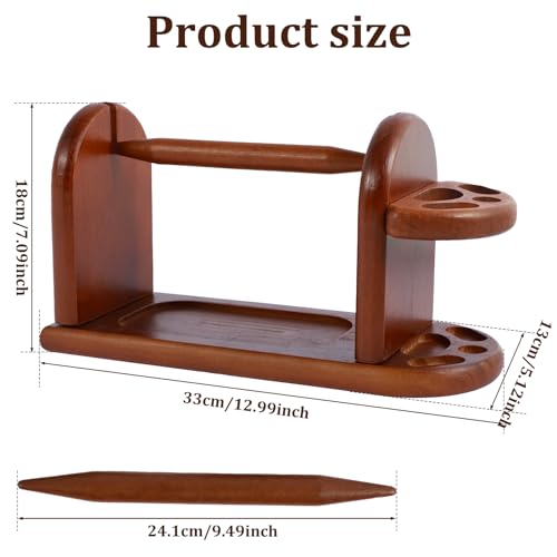 Image of Wooden Yarn Ball Holder Knitting Crochet Yarn Rack Stand with Slots Horizontal Yarn Spinner Yarn Holder Stable Yarn Ball Dispenser Wood Yarn Spinner Holder for Crochet and Knitting
