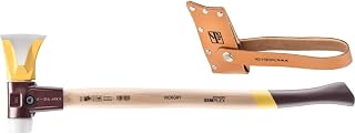Halder 3007.751 Simplex 6 lb. 2-in-1 Splitting Axe and Superplastic Hammer Face with Wedge Ribs, Cast Iron Housing, and Hickory Handle