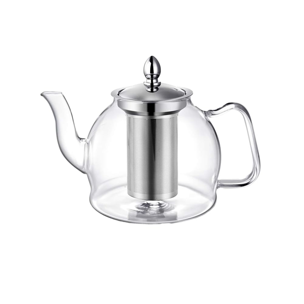 Cetfuro 1000Ml Glass Teapot With Removable Infuser, Stovetop Safe Tea Kettle, Blooming And Loose Leaf Tea Maker Set