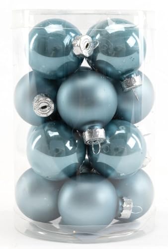 TrendLine Weihnachtskugeln Mini aus Glas Ø 35mm dämmerungsblau Christbaumschmuck