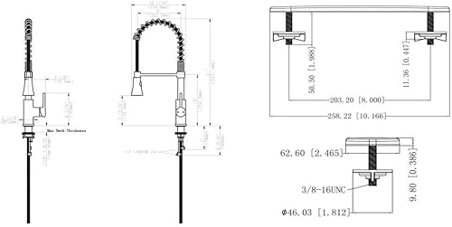 Miniatura 2 de Design House 562561 Spencer Grifo de cocina de chef de estilo comercial de una sola manija, níquel satinado