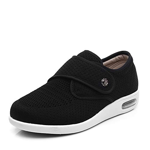 PXQ Woman Diabetic Shoes Extra Wide Width Sandals Adjustable Arthritis Edema Slippers Walking Shoes for Elderly Edema, Swollen Feet, Gifts for Diabetics,Black,37