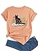 J&DHUASHA Cat Book Floral T Shirt for Women Funny Short Sleeve Graphic T-Shirts Cat and Book Lover Reader Gifts Tees Tops(TS30, M)