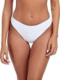 RELLECIGA Women's White Mid Waisted High Cut Bikini Bottoms Size Medium