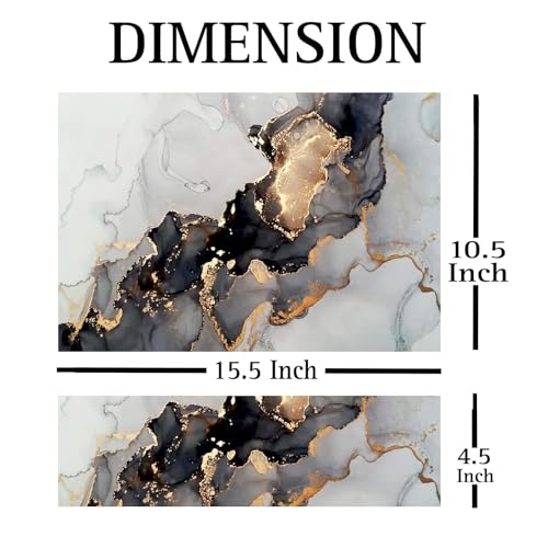 Image of Full Laptop Skin Stickers HD Quality Sticker for Laptops Upto 15.6 inch (Dustproof|Waterproof|Scratchproof|Reusable) - BK Marble FL RON1