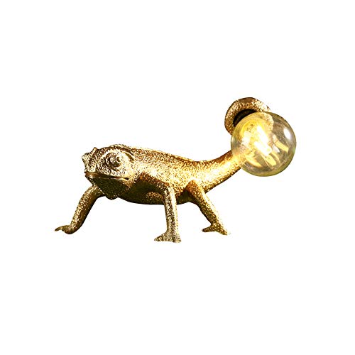 Image of MAYOLA Modern Chameleon Table Lamp,Desk lamp,Night Light,Wall Lamp, Resin Chameleon Lighting Fixture for Living Room, Bedroom, Office,Kids(Table Lamp, B-Gold)