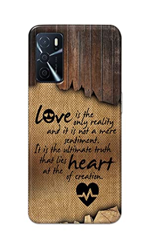 Image of PRINTFIDAA Love is The Only Reality and It is Not Mere Sentiment Printed Designer Hard Case for Oppo A16 / A16s Back Cover -(e) RPM1010