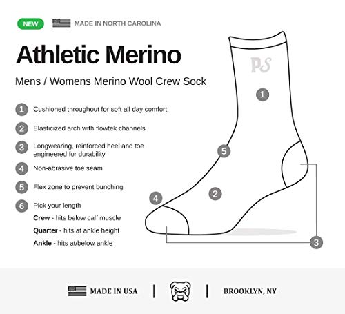 People Socks Compression Short Crew Athletic Merino Wool Running Socks, Made in USA, 3 Pairs2