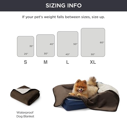 Image of Bedsure Waterproof Dog Blankets for Medium Dogs - Medium Cat Blanket Washable for Couch Protection, Sherpa Fleece Puppy Blanket, Soft Plush Reversible Throw Furniture Protector, 30 inchX40 inch, Coffee Brown
