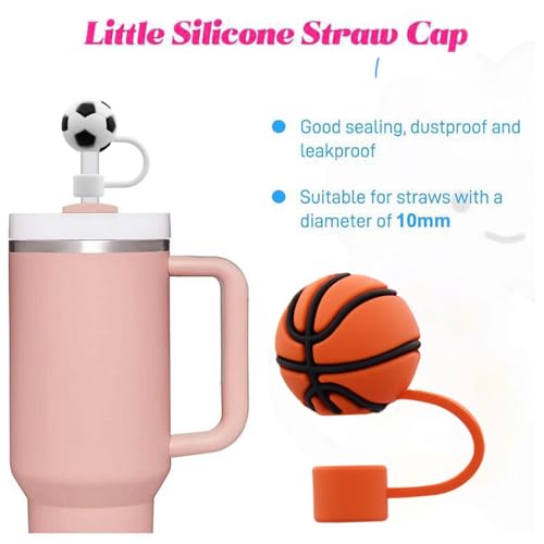 Straw Cover Cap for Stanley Cup,Straw Topper Compatible for 30&40 Oz Tumbler with Handle,10mm 0.4in Dust-Proof Reusable Straw Tips Lids,Straw Tip Covers for Christmas Gifts