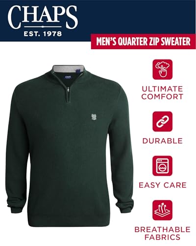 Chaps Men's Pullover Sweater - Classic Fit 100% Cotton Quarter Zip - Honey Comb Mock Neck Sweater for Men (M-2XL)2