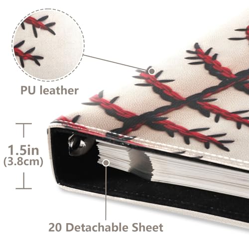 Yettasbin Photo Albums, Baseball Pu Leather Bookshelf Photo Albums, Large Waterproof Diy 3 Ring Scrapbooking Album With 40 Detachable Blank Pages For Family Wedding Baby Life Memory thumb #3