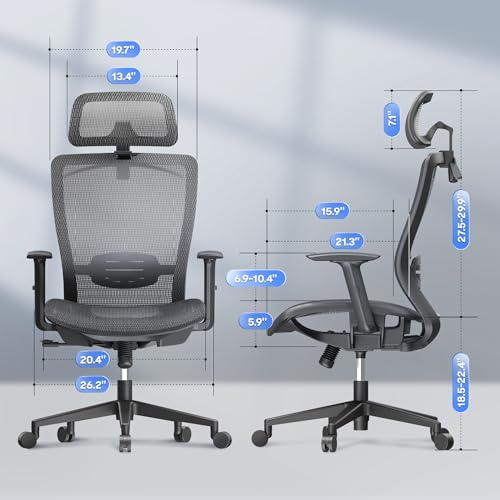 FLEXISPOT OC3 Ergonomic Office Chair High Back Mesh Computer Chair, Gray by FLEXISPOT - Used condition - Image 8