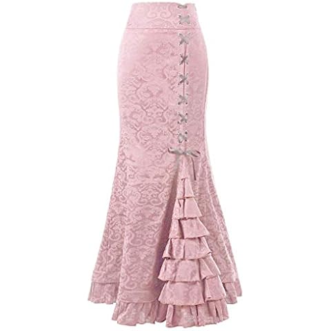 Sanahy Women Vintage Ruffled Mermaid Skirt Cover