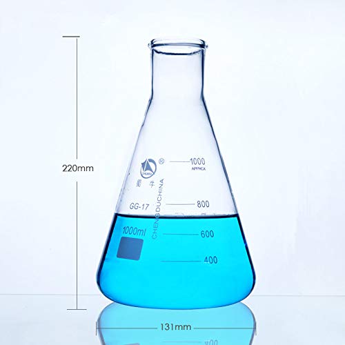 Beuta laboratoryjna beuta stożkowa beuta o szerokości 1000 ml szkło borokrzemowe laboratorium laboratoryjne 3.3 z nadrukowaną podziałką (1000 ml)