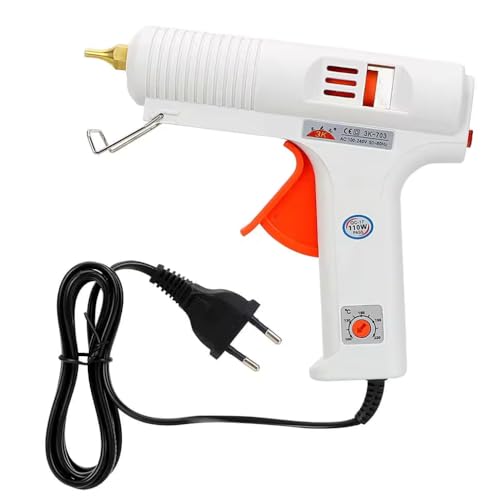 Image of Escrow Afix Professional Hot Melt Glue Gun 110W with Multi Temperature Control, Fast Melting, Easy to use Glue Gun for DIY Art Crafts (1 Piece, White)