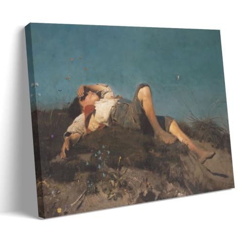 Toile Franz Von Lenbach A Shepherd Boy format compact pour habiller un petit mur vide