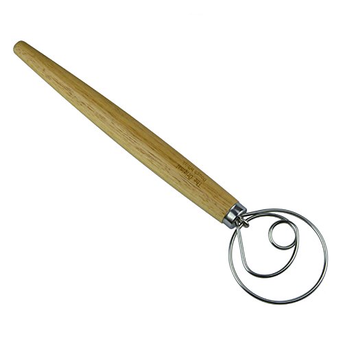 13 Inch Oak Handle Dough Whisk Blender Cake Bread Pastry Dough Mixer Stick Handle Egg Beater Tools Baking Pastry Blender