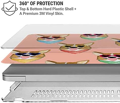 Skinit Case + Skin Compatible with MacBook Pro 16in (2019-20) - Bouffants and Broken Hearts Corgi Love Design