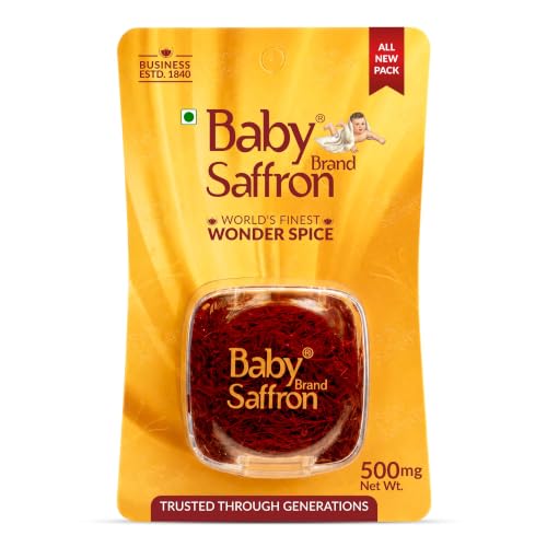 Image of Baby Brand Saffron Original Mongra Kesar /Keshar | Grade1 ISO 3632 Tested | Natural Colour & Aroma | For Pooja Tilak, Pregnant Women, Kids, Food, Period Pain, Skincare & Health | 500mg(0.5g), Pack Of 1