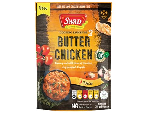 SWAD Butter Chicken Curry Sauce - Authentischer Indischer Geschmack - Hühner Curry - OG ASIA - 250g