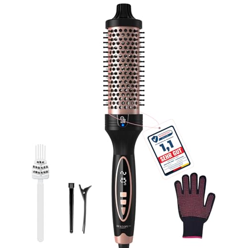 BESTOPE PRO Brosse thermique 38 mm Brosse à boucler ionique pour cheveux volumineux en céramique tourmaline ionique brosse thermique PTC 30s Chauffage rapide