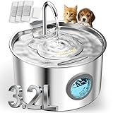 UPAWPIA Cat Water Fountain Stainless Steel 108oz/3.2L Automatic Pet Water Fountain for Cats/Dogs Indoor Ultra Quiet Metal Cat Fountains for Drinking Kitty Watering Supplies for Pets & Small Animals
