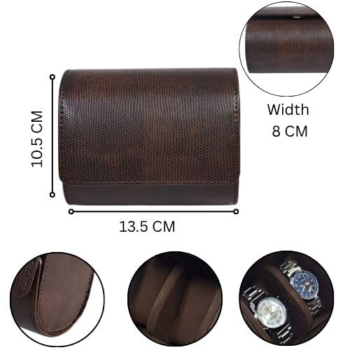 Image of THE CASE Luxury Watch Roll Case - Travel Watch Organizer-Watch Travel Case for 2 Watches | PU Leather Portable Gift Box for Watch Collectors