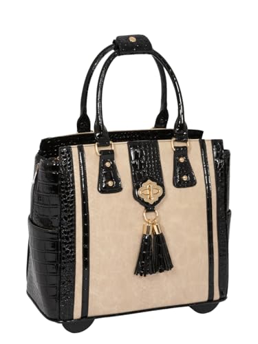 JKM & Company Rolling Briefcase for Women, THE MONTECITO Rolling Laptop Bag for Women