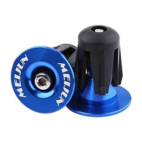 Road Bike Handle Bar End Plugs, 2pcs Colorful Aluminum Bike Bicycle Handlebars Bar Grips End Plugs Caps Bike Accessory(Blue) Cover