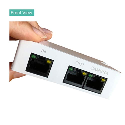 LINOVISION 【Upgraded】 Mini Passive 2 Port POE Extender IEEE 802.3at POE Repeater POE Splitter Power Over Ethernet 330ft Over Cat5/6 Cable Powering 2 POE Devices Like IP Cameras Over One Cat5/6 Cable