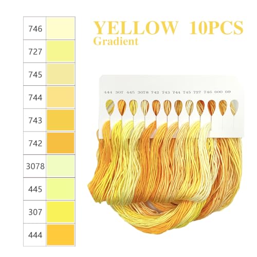 Image of 1 Pieces Cross StitchEmbroidery Floss,100% Eco-Cotton Cotton Premium Skeins, Ideal for Arts & Crafts (Orange Series 67892)