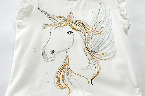 Toddler Baby Girl Short Sleeve Dinosaur T-Shirt Ruffle Sleeve Cotton Unicorn Tank Tops Tee3
