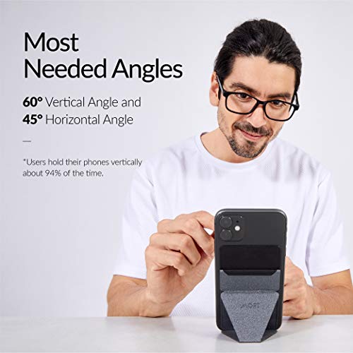 MOFT Reusable Adhesive 4-in-1 Cell Phone Grip, Phone Stand, Card Holder, Adjustable Viewing Angles, Magnetic, Thin Design with Grip to be Held for All iPhone Android Smartphones