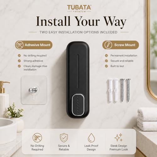 Image of Soap Dispenser 400ml No-Drill Adhesive Wall-Mounted Dispenser, Durable ABS Plastic, White Dolphin Design Dispenser for Kitchen, Hand Wash, Shower Gel & Sanitizer