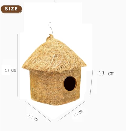 LIVEONCE Classic Bird House with Hanging Hooks U CAN Place Anywhere Pack of 2 Bird House