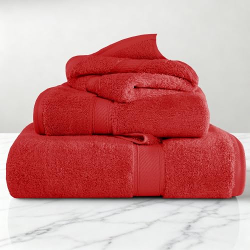 Superior 3-Piece Long-Staple Combed Cotton Towel Set, Red by Superior - Used condition - Image 2