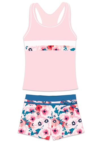 Image of Little Girls' Summer Swimwear Two Piece Boyshort Tankini Kids Swimsuit