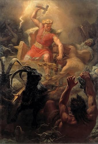 Impression d'art Art Tableau Thors se bat avec les géants Mårten Eskil Winge affiche toile 60x90