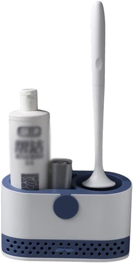 Toilet Brush Holder Toilet Brush Holder Household Wall-Mounted Toilet Bowl Brush Bathroom Silicone Cover Shelf 360° No Dead Angle Cleaning Brush Toilet Brush Holders