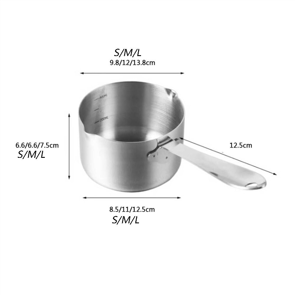 Cuchara medidora de acero inoxidable 400 ml/600 ml/1000 ml, cuchara pequeña for café(S Silver,Silver)