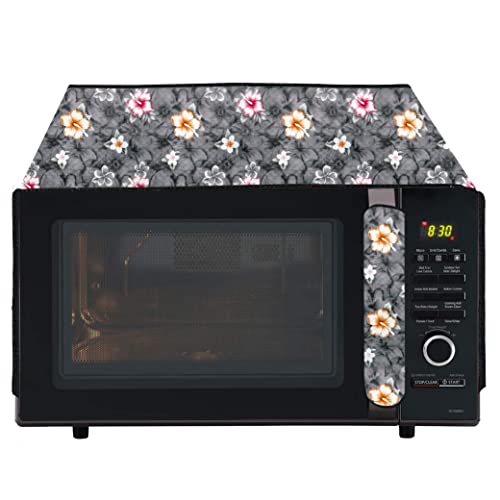Image of Wings Star Oven Top Cover for LG 21 Litre Convection Microwave Oven MC2146BL Black - Microwave Top Cover with 4 Utility Pockets and 1 Oven Handle Cover KUM87