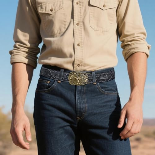 Image of Dubulle Designer Men's Belts, Ratchet Leather Sliding Buckle Dress Belt | 1 3 /8 inch(3.5cm) Genuine Leather Adjustable Strap, Automatic Ratcheting Buckles, Gift‑Boxed, Trim to Fit, for Business Casual