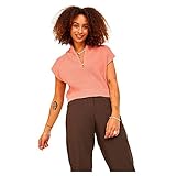 JJXX Jxflorence Twist Half Zip Knit Vest Suéter pulóver, Coral y Gris, S para Mujer